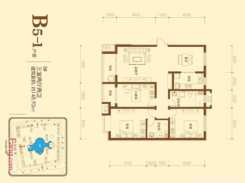 泰丰观湖现代简约户型图效果图