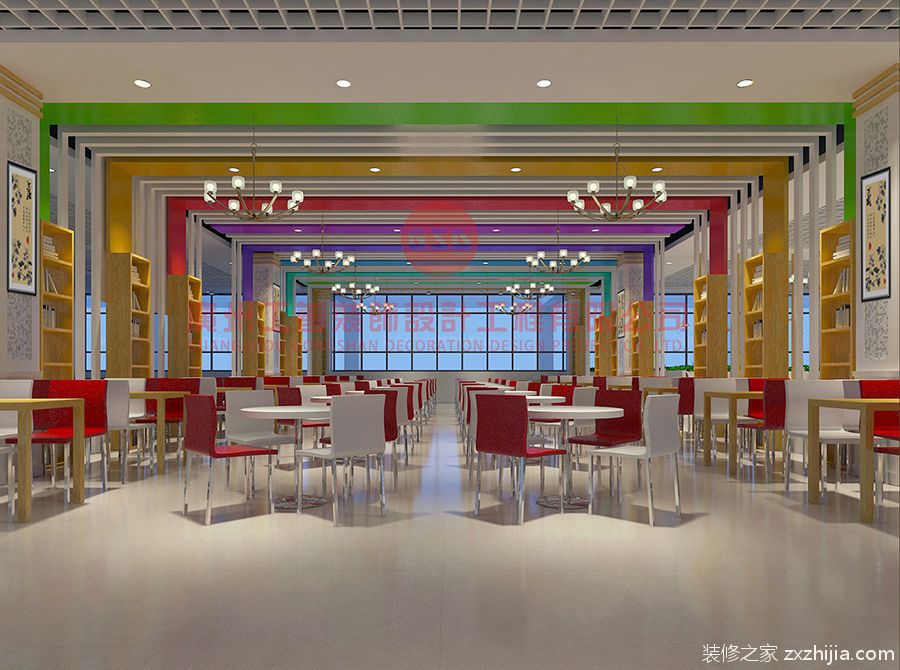 广东机电职业技术学院食堂效果图