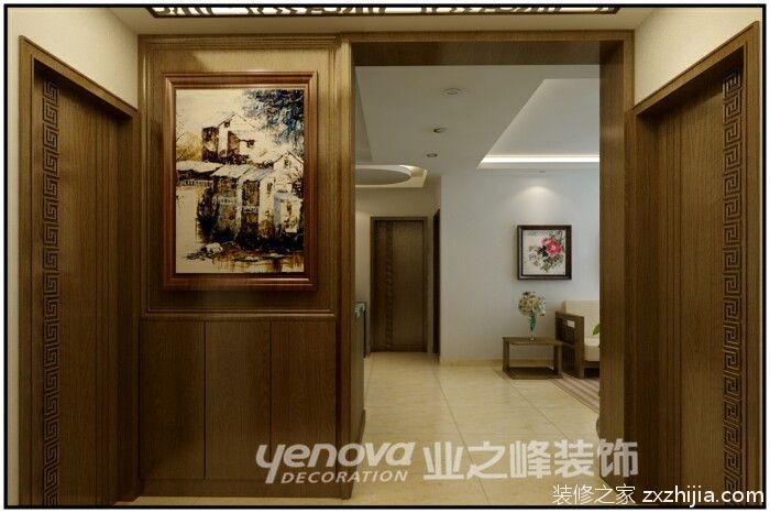 东荷苑新中式玄关效果图