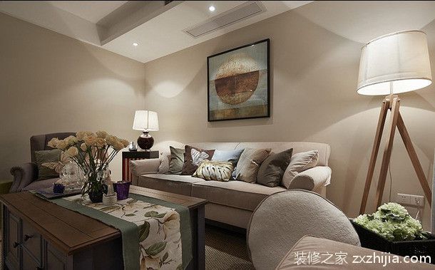 万科·惠斯勒小镇现代轻奢客厅效果图