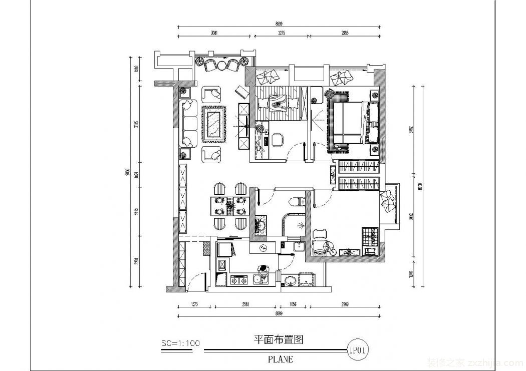 城原岸二期三室一厅75平装修效果图  免费获取报价 免费获取户型设计