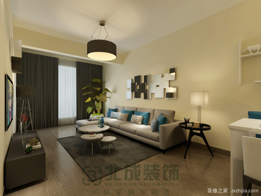 玫瑰公寓一室一厅全包装修效果图
