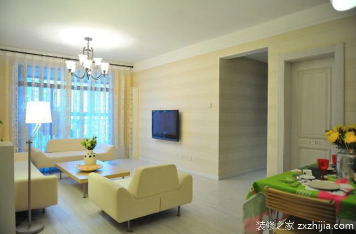 米色简约风格客厅装修效果图欣赏