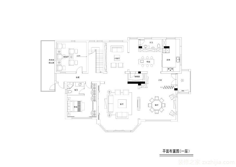 常熟信步华庭430平独栋别墅-现代中式