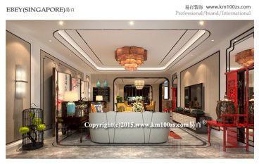 中洲陽光240平米新中式風(fēng)格—“靜若繁花
