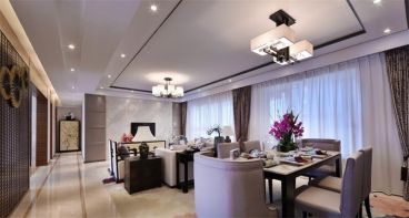 保利中央公館——中式風(fēng)格客廳裝修