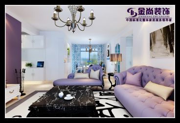 報業(yè)文苑142平簡歐客廳效果圖