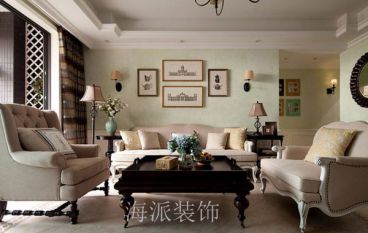 朱雀云天美式田園客廳效果圖