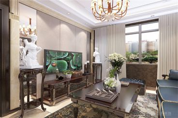 金地藝境-97.61㎡-簡(jiǎn)歐風(fēng)格-客廳