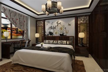 中冶賢德公館-108㎡-中式風格-臥室
