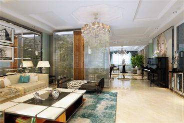 中冶賢德公館-133㎡-現(xiàn)代風(fēng)格-客廳