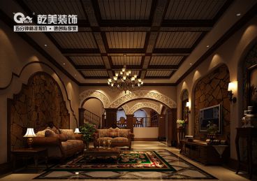 香檳小鎮(zhèn)美式風(fēng)格客廳效果圖