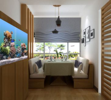 鼎世華府田園風(fēng)格餐廳效果圖