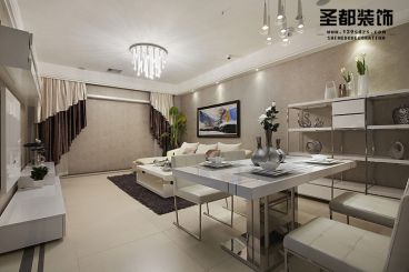 圣都裝飾80900特惠定制精裝樣板房現(xiàn)代簡(jiǎn)約餐廳效果圖