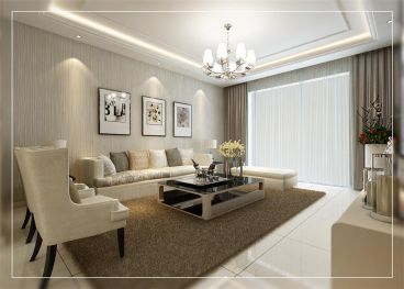 洛陽(yáng)建業(yè)龍城案例簡(jiǎn)歐客廳效果圖