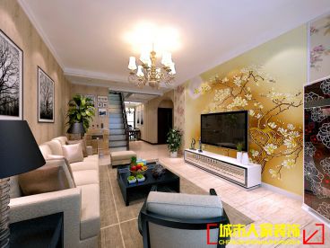 帝都國(guó)際現(xiàn)代簡(jiǎn)約客廳效果圖