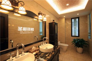 德清別墅800方新中式衛(wèi)生間效果圖