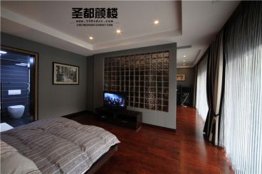 德清別墅800方新中式臥室效果圖