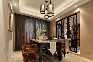 藍(lán)光中央廣場新中式餐廳效果圖
