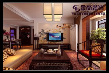 白金瀚宮新中式客廳效果圖