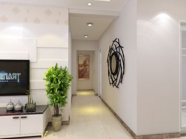鑫苑世家公館現(xiàn)代簡約廊道效果圖