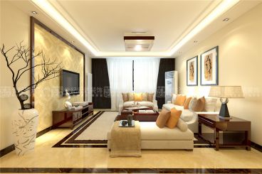 中建鳳棲第新中式客廳效果圖
