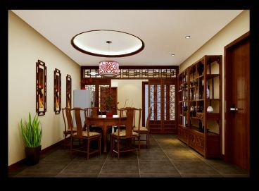 德潤天璽新中式餐廳效果圖