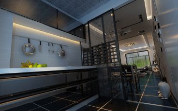 保利公園九號現(xiàn)代簡約廚房效果圖