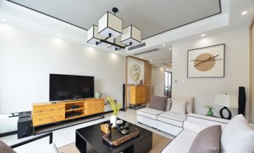 圓融廣場(chǎng)新中式客廳效果圖