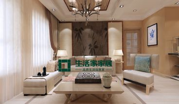 和潤(rùn)幸福城時(shí)尚混搭客廳效果圖