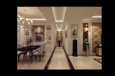 中廣宜景灣 尚城簡(jiǎn)歐客廳效果圖