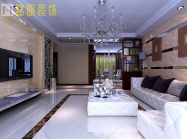 綠都塞納春天現代簡約客廳效果圖