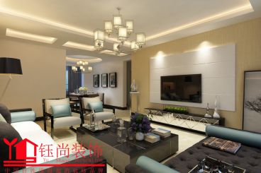 濟水上苑現代簡約背景墻效果圖