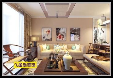 海爾云世界新中式背景墻效果圖
