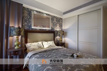 銅冠花園現代簡約臥室效果圖