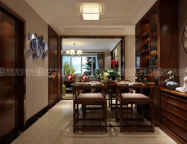 領(lǐng)秀公館新中式餐廳效果圖
