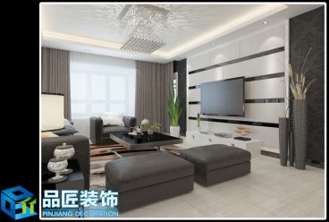 橄欖城五號院現(xiàn)代簡約客廳效果圖