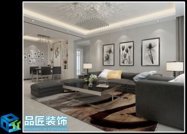 橄欖城五號院現(xiàn)代簡約客廳效果圖