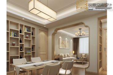 龍騰國際花園小區新中式餐廳效果圖