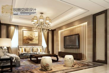 中海國際央墅區(qū)新古典客廳效果圖