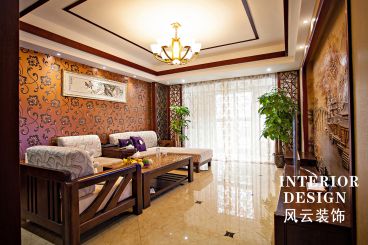 金石華城新中式客廳效果圖