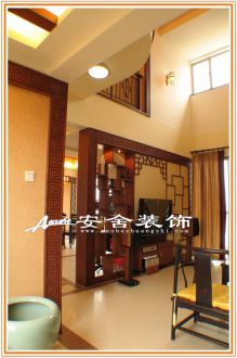 天山熙湖新中式一樓電視墻效果圖