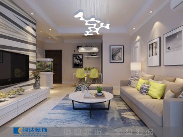 升龍城現(xiàn)代簡(jiǎn)約客廳效果圖