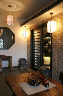 水岸茗苑新中式客廳效果圖