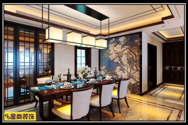 綠地IFC中央公館新中式餐廳效果圖