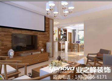 名士豪庭新中式客廳效果圖