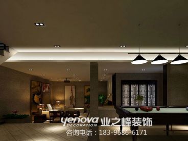 中海奧龍觀邸別墅新中式花園效果圖