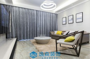 綠地中央廣場現(xiàn)代簡約客廳效果圖