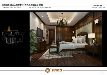 力高濱江國際美式臥室效果圖