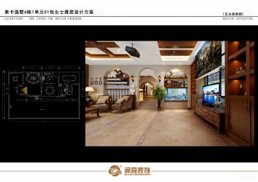 萊卡小鎮(zhèn)逸墅美式玄關(guān)效果圖